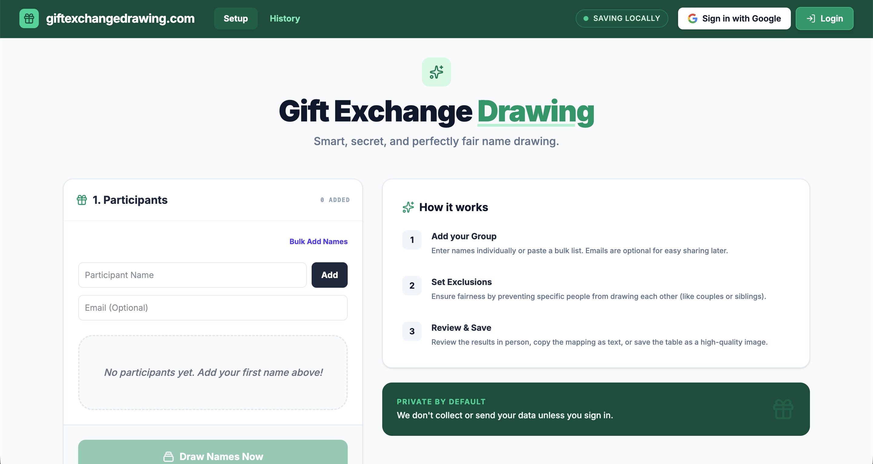 Gift Exchange Drawing Preview