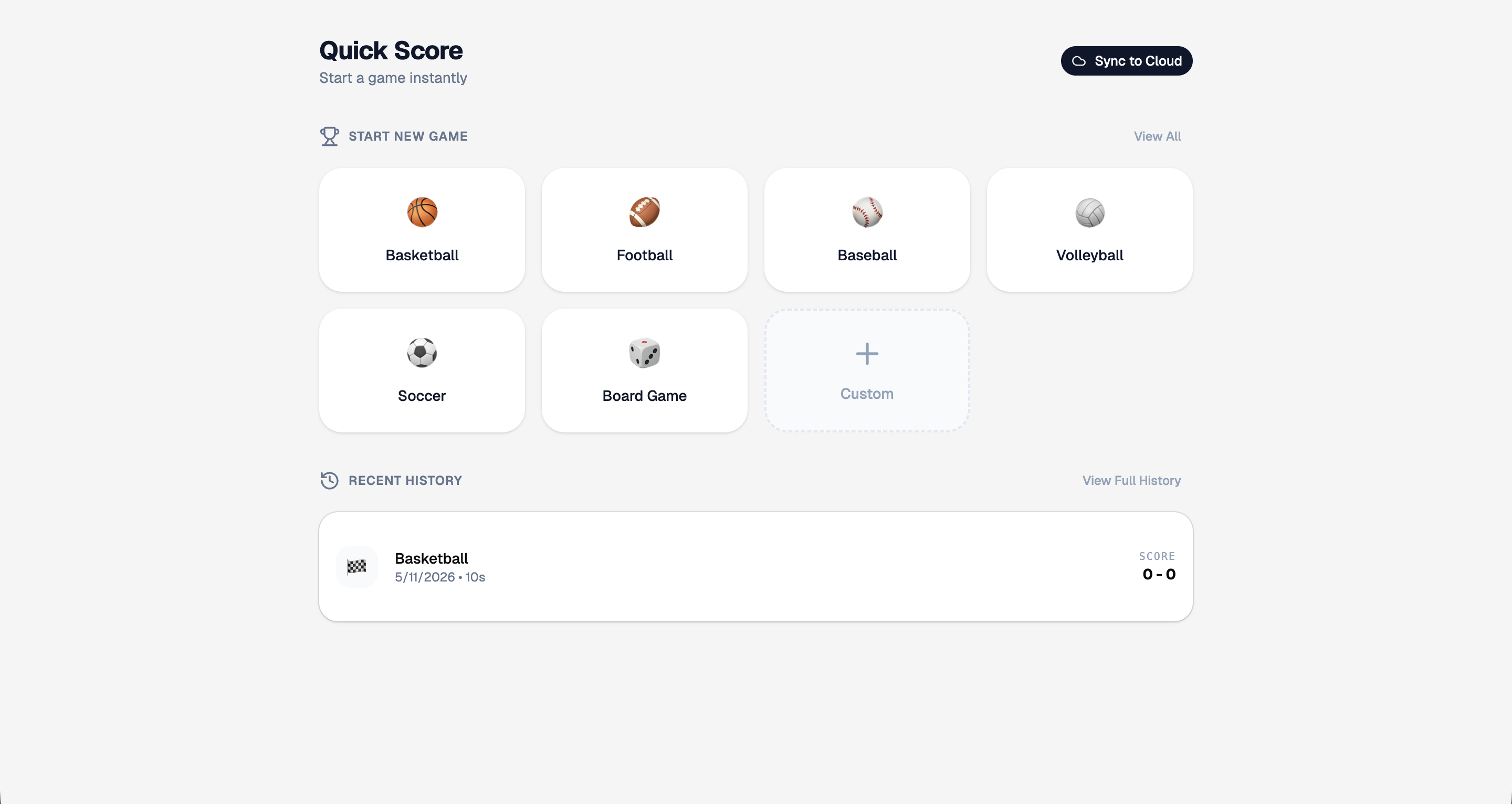 Sideline Score App Preview